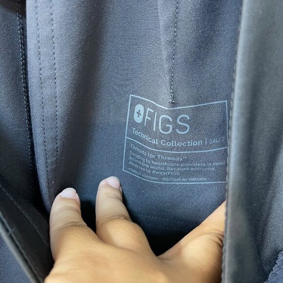 Figs High Waisted Yola Skinny Scrub Pants Medical Scrubs Pockets 3XL Tall Gray - Picture 6 of 10